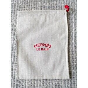 HERMÈS Le Bain Cosmetic Pouch Toiletries color Drawstring Bag Travel canvas